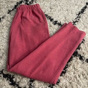 Vintage Fleece-Lined Joggers in Rose Pink